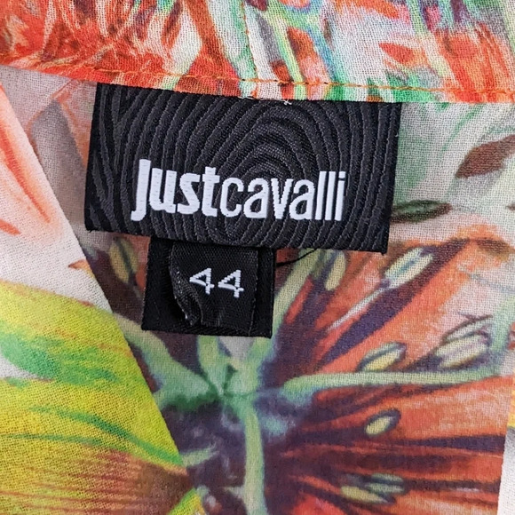 Roberto Cavalli Just Cavalli Floral Tie Neck Blouse - Picture 6 of 10